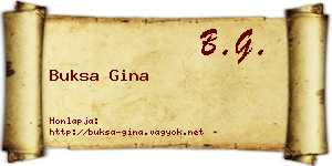 Buksa Gina névjegykártya